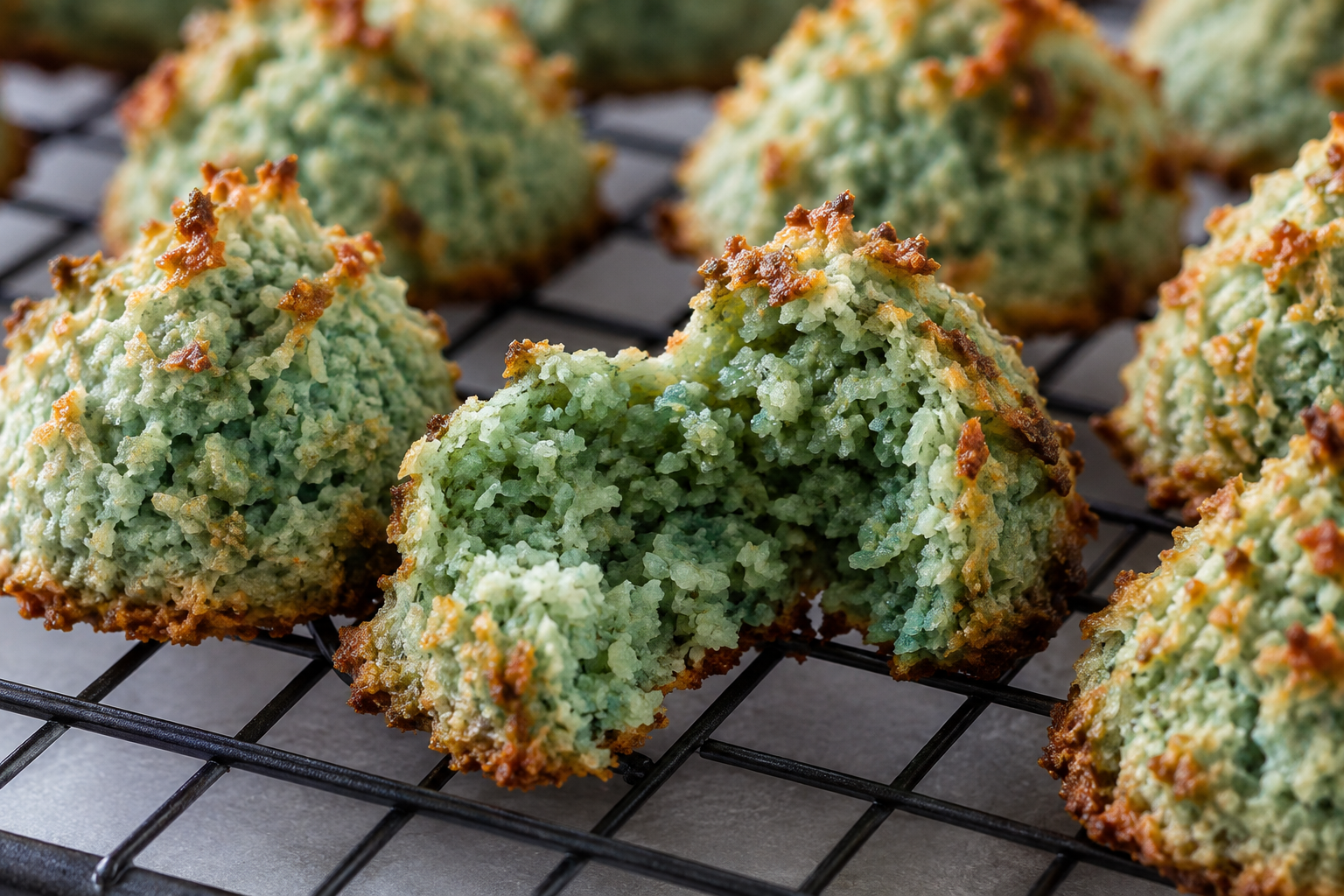 Spirulina Coconut Macaroons: Chewy, Coconutty & Naturally Green